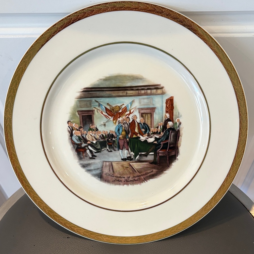 Vintage Declaration of Independence John Trumbull Viletta China Decorative Plate